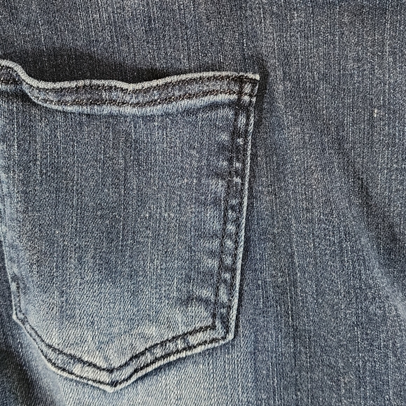 Machine Pour Neuf Mode Jeans Blue Wash Distressed Womens Sz 36 - Picture 7 of 16